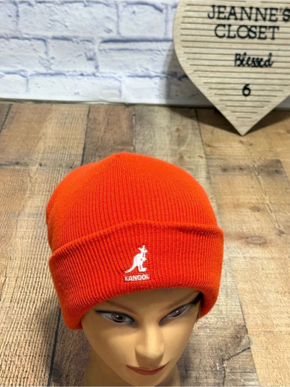 Kangol Winter Beanie One Size Orange Acrylic Cuff Pull On Hat
